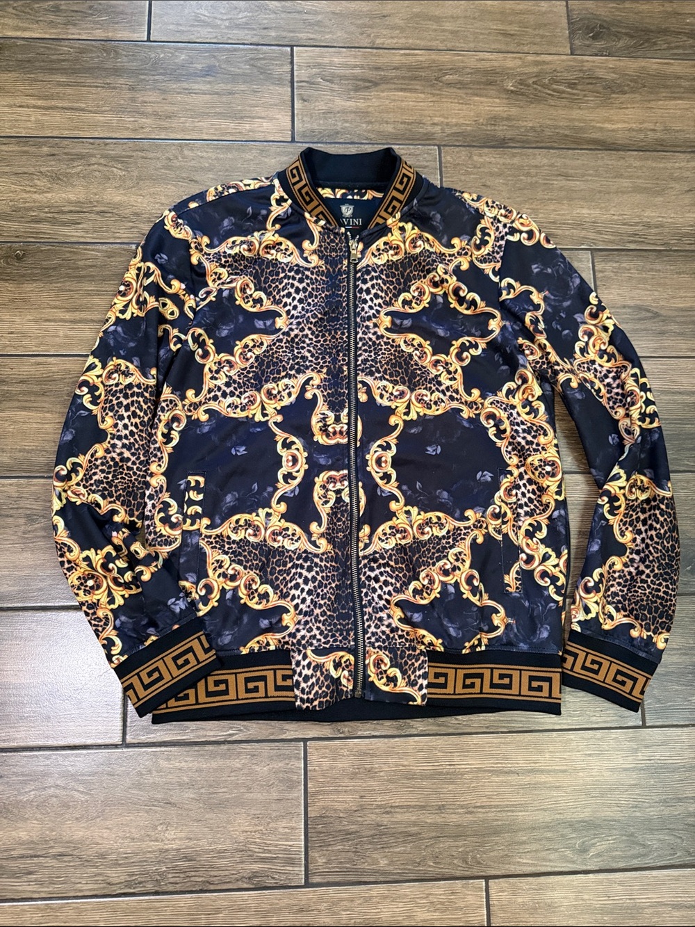 Pavini Men's Size M Baroque Leopard Print
Bomber Jacket